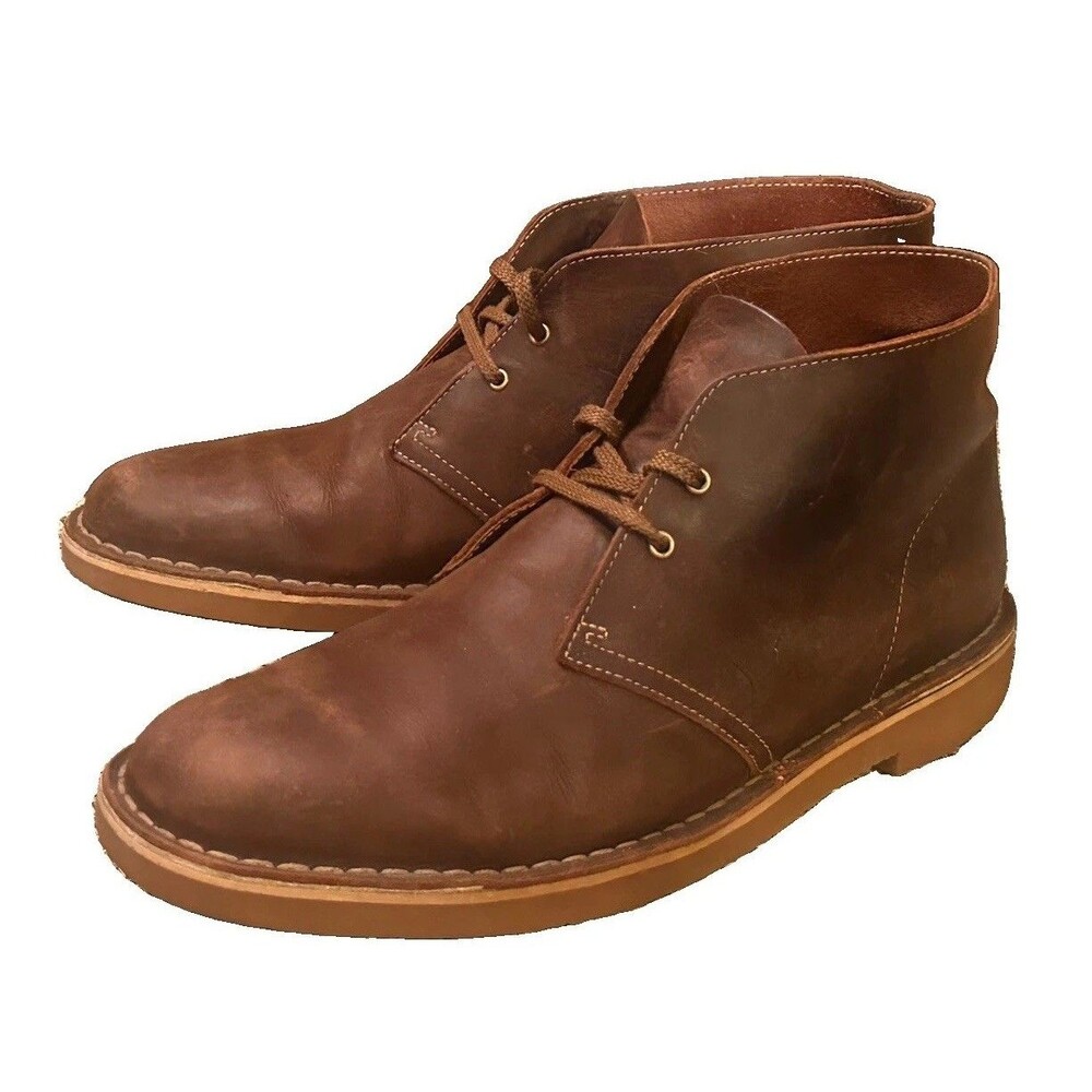 Clarks Bushacre 3 Desert Chukka Beeswax Leather Comfort Boots Mens 12 M Brown